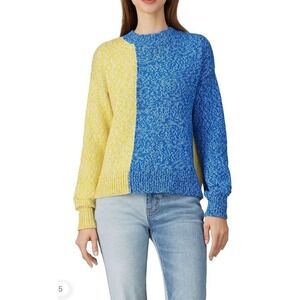 Chinti & Parker Yellow & Blue Colorblock Movement Mouline Cotton Sweater Medium